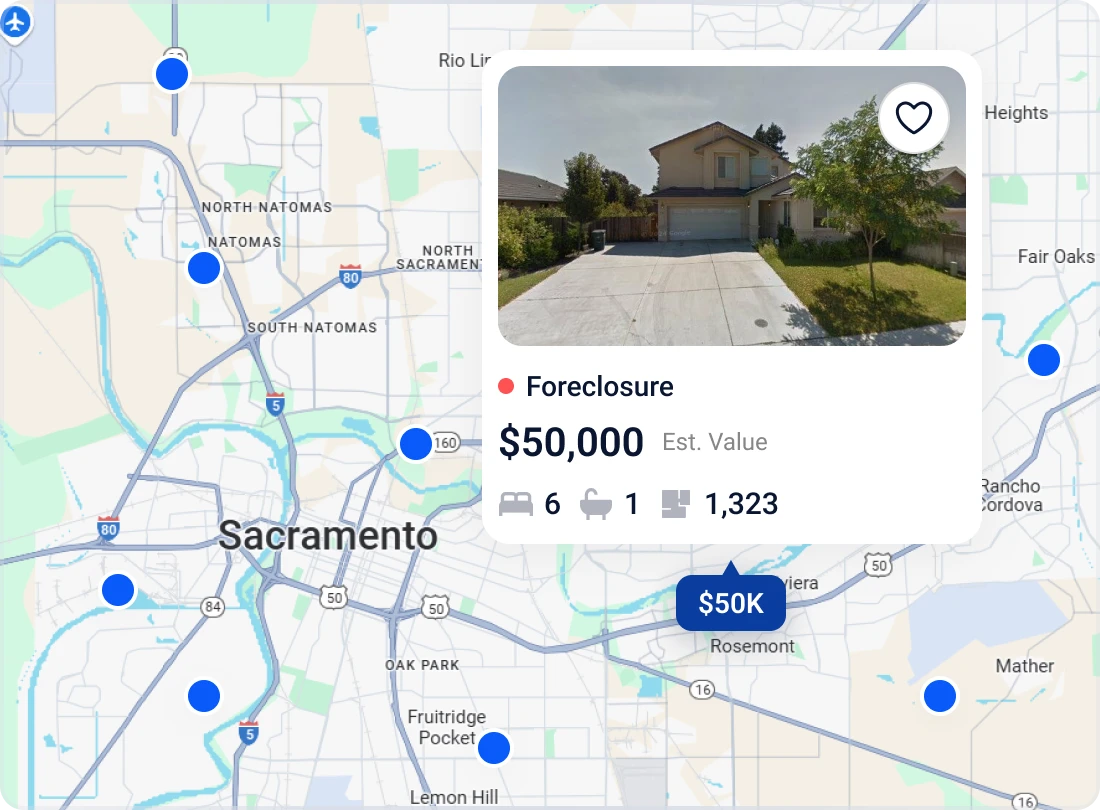 Map with property highlight